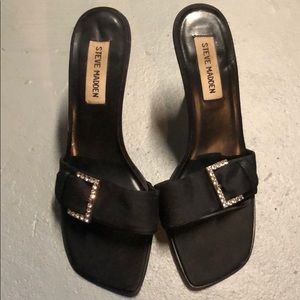 Rhinestone buckle heels
